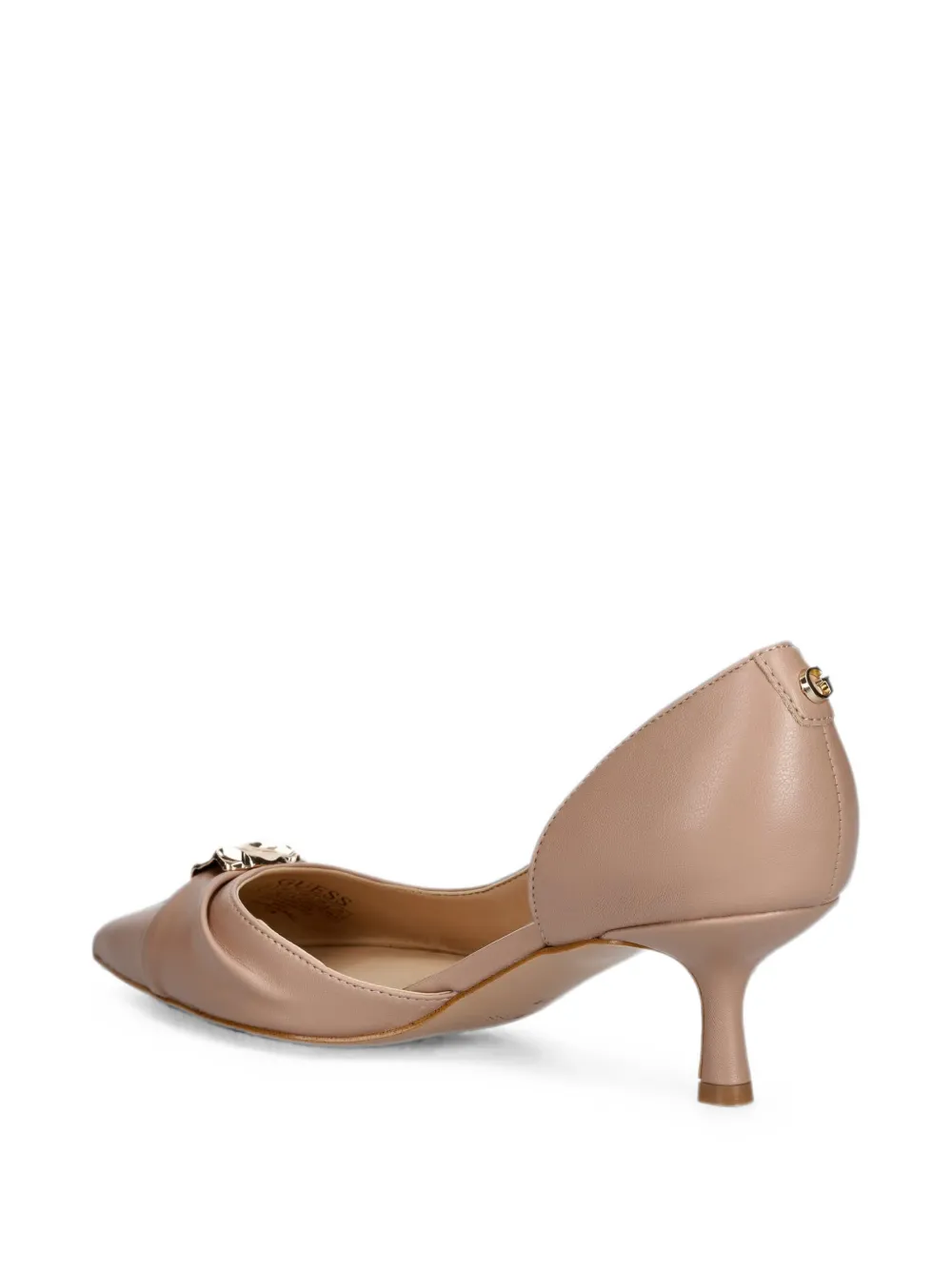 GUESS USA logo-plaque pointed-toe pumps Beige