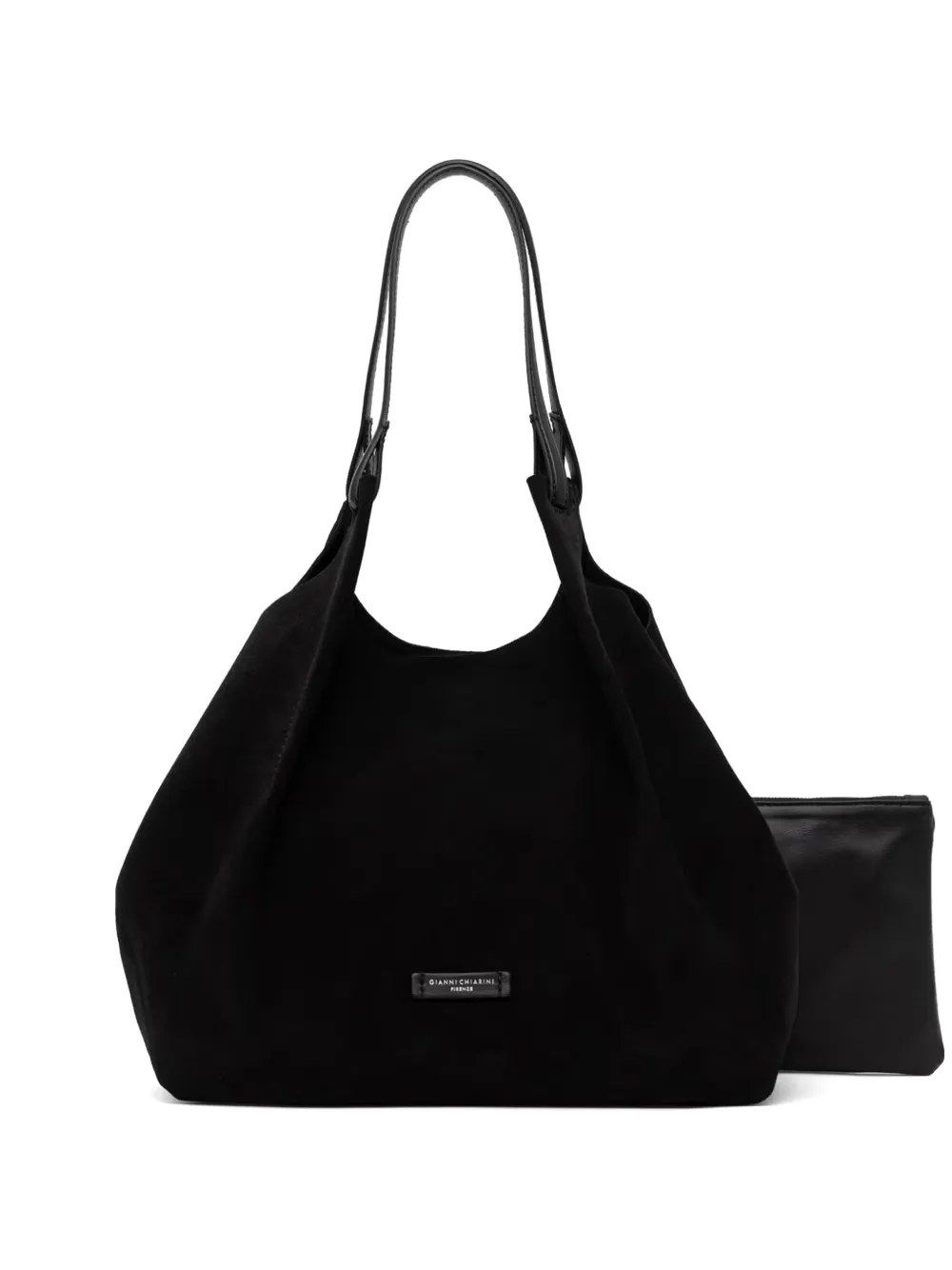 GIANNI CHIARINI Grote Dua shopper met suède afwerking en logopatch Zwart