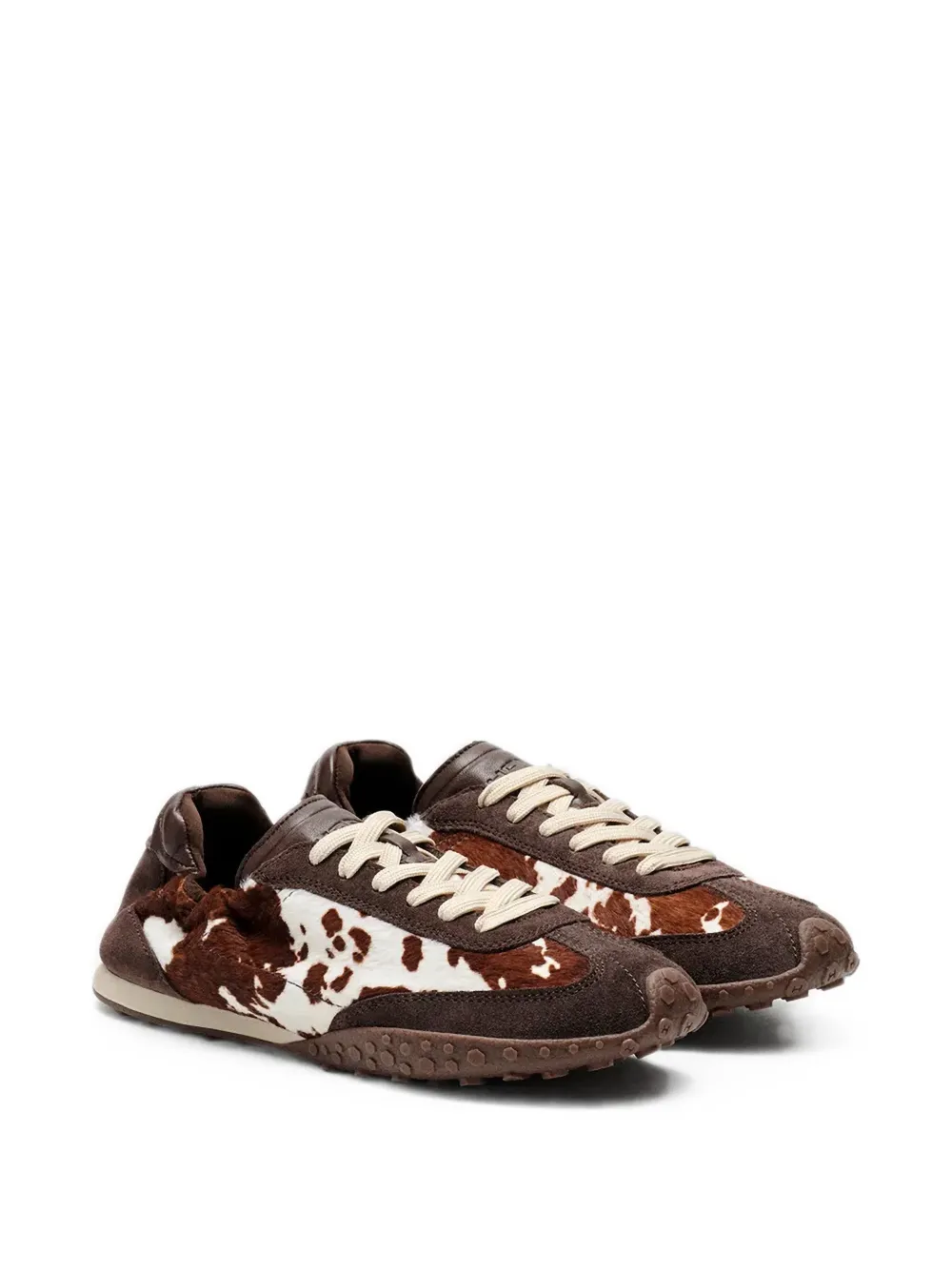 Hoff Bridge sneakers met koeienprint en kalfshaar Bruin