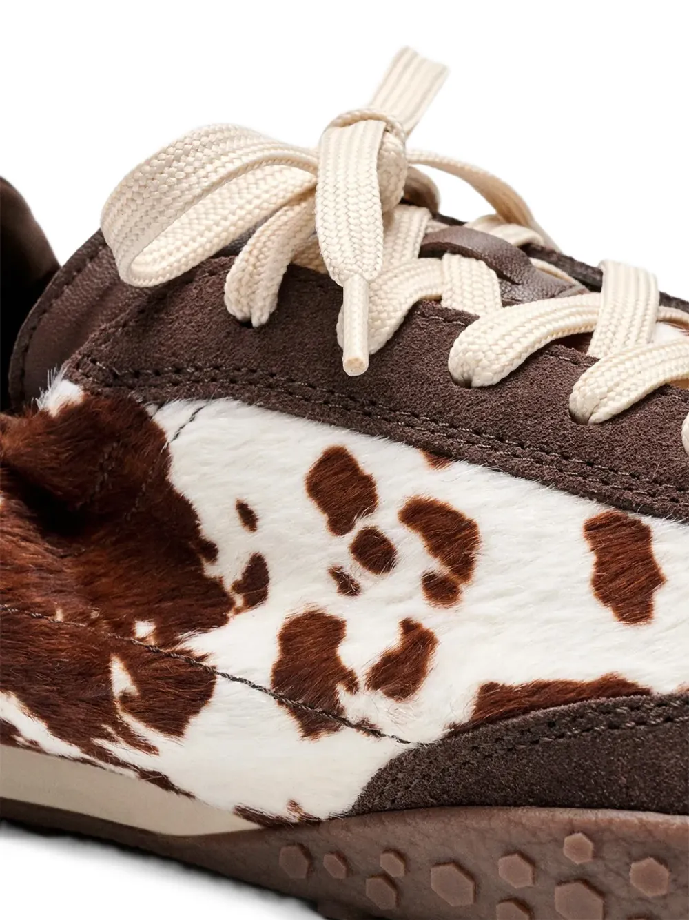 Hoff Bridge sneakers met koeienprint en kalfshaar Bruin