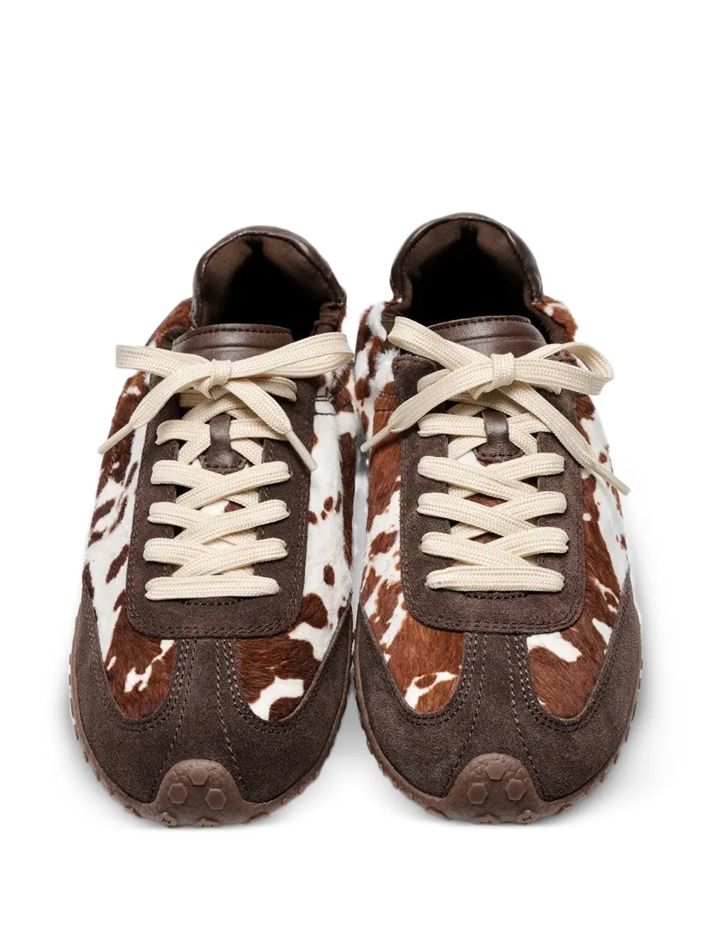 Hoff Bridge sneakers met koeienprint en kalfshaar Bruin