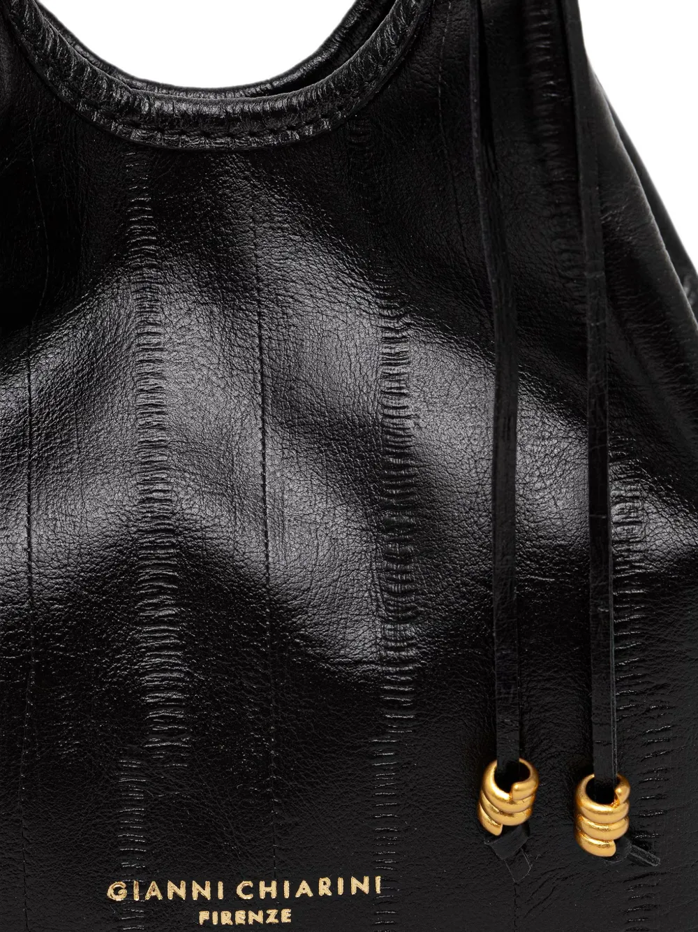 GIANNI CHIARINI Kleine Dua leren shopper met vlakken Zwart