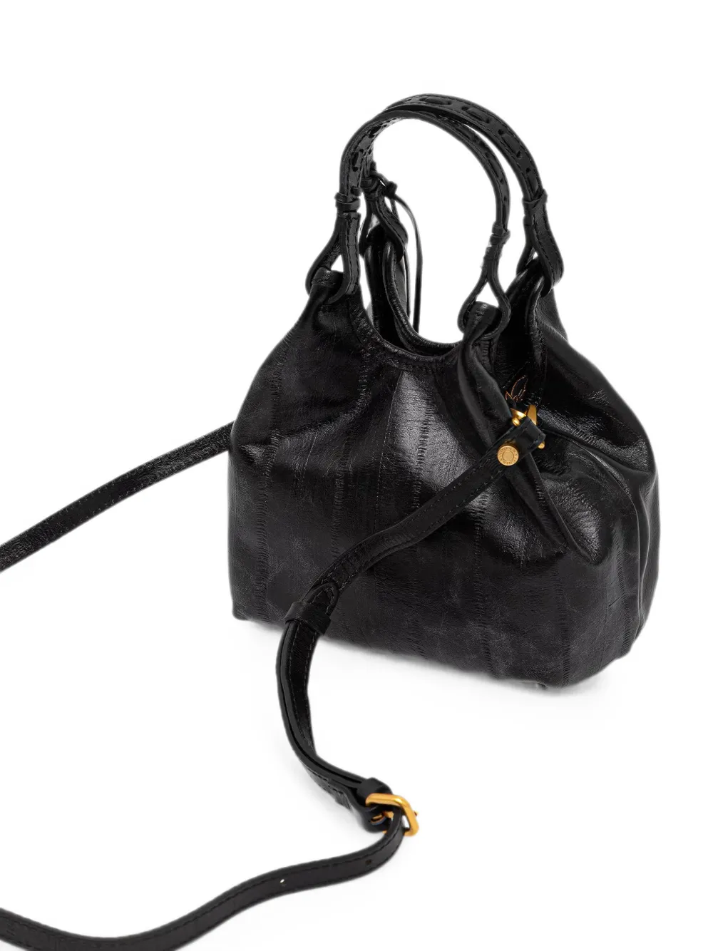 GIANNI CHIARINI Kleine Dua leren shopper met vlakken Zwart