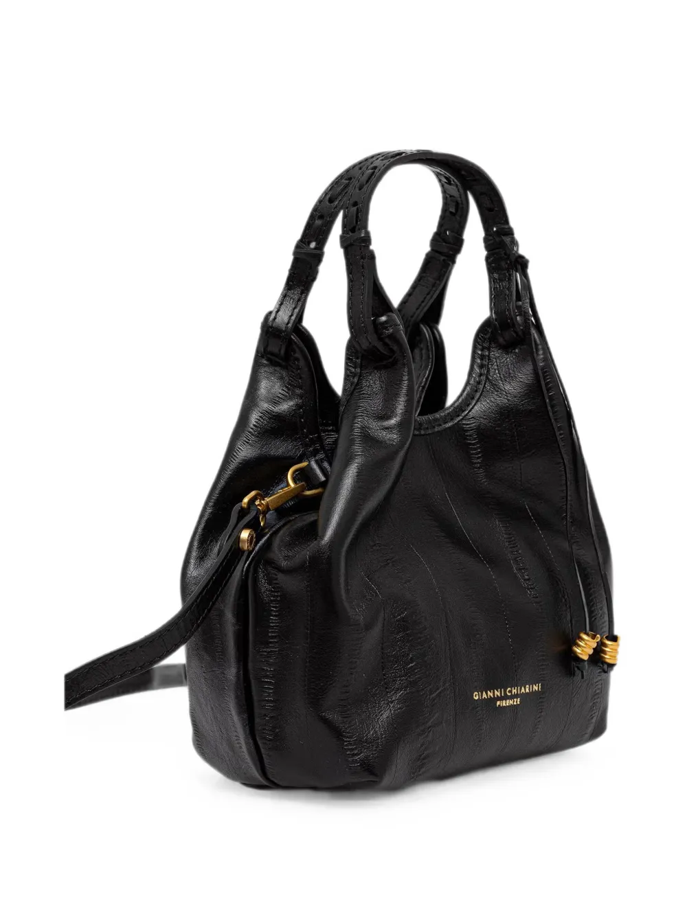 GIANNI CHIARINI Kleine Dua leren shopper met vlakken Zwart