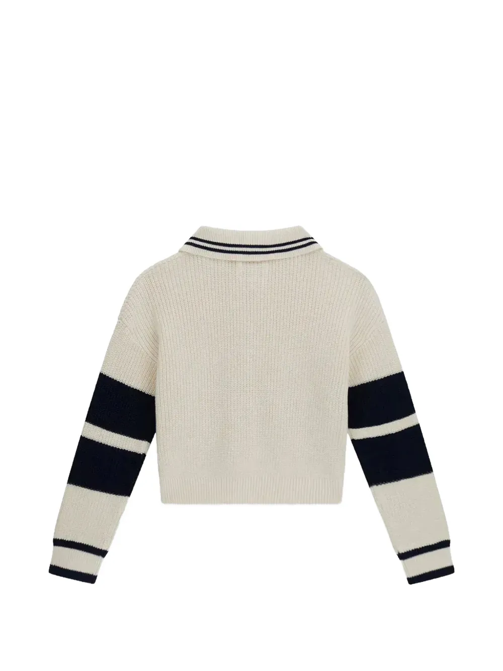 guess kids Gestreepte trui met logo-patch Wit