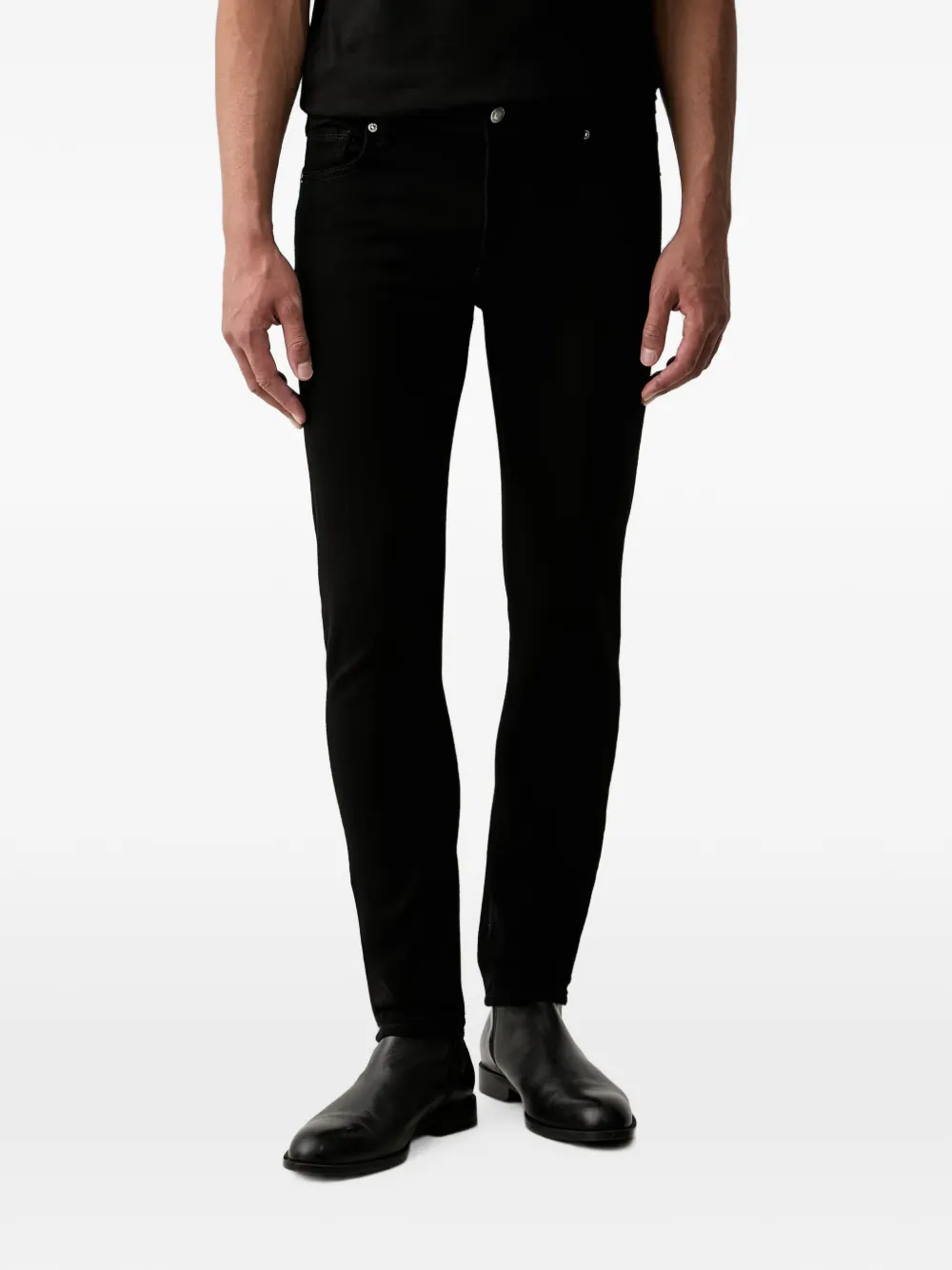 GUESS USA logo-patch slim-fit jeans - Schwarz
