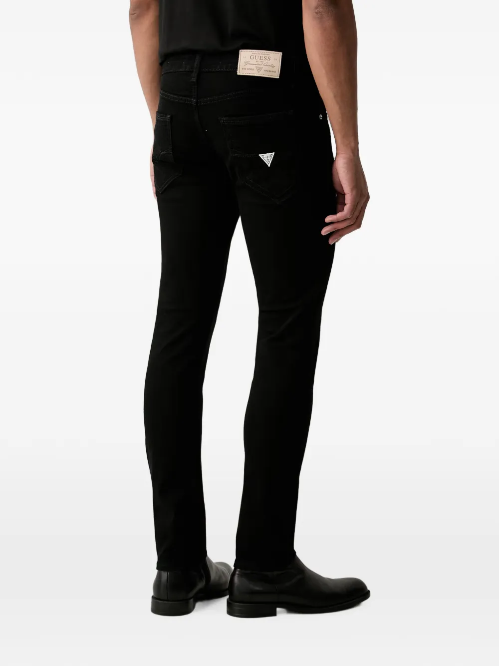 GUESS USA Skinny jeans met logopatch Zwart