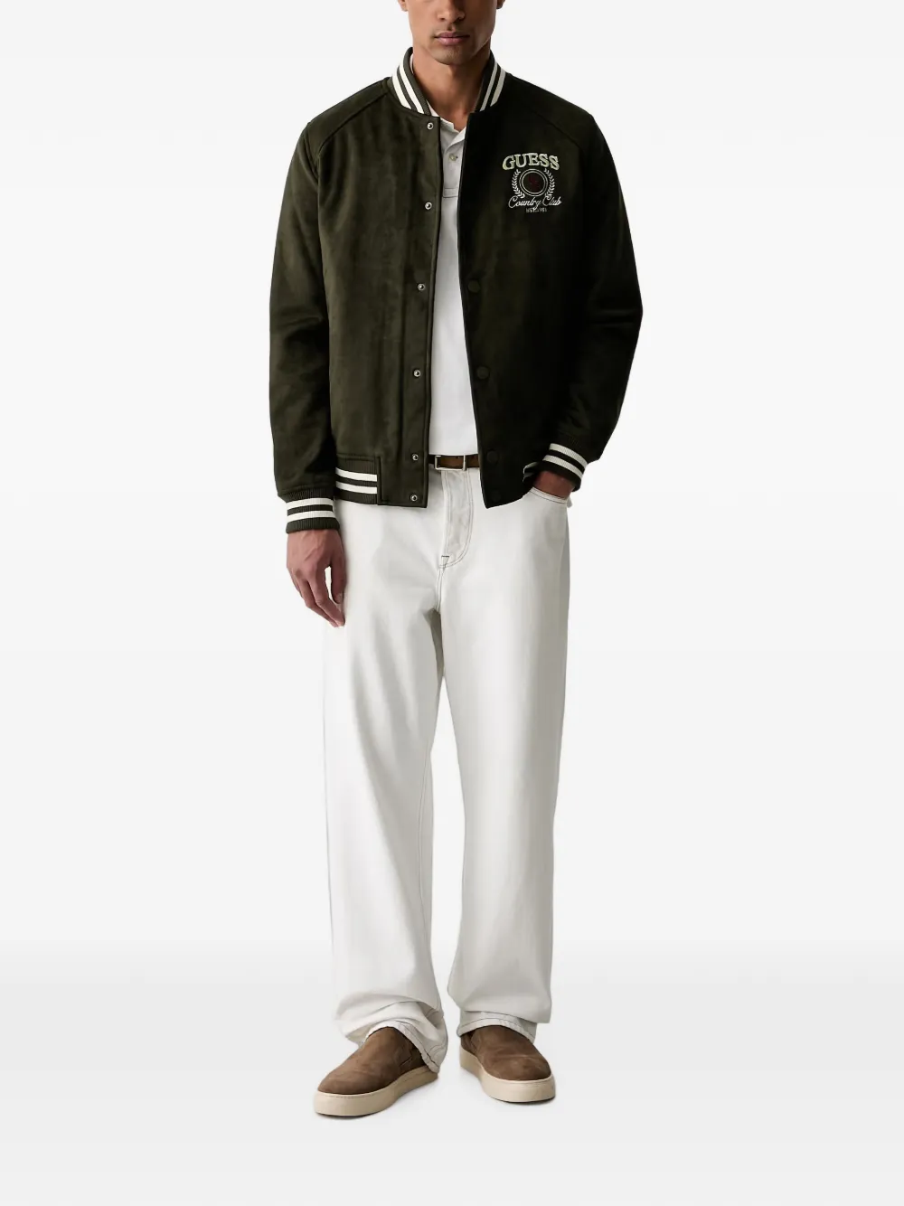 GUESS USA Bomberjack met geborduurd logo Groen