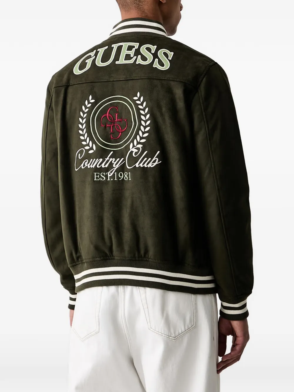 GUESS USA Bomberjack met geborduurd logo Groen