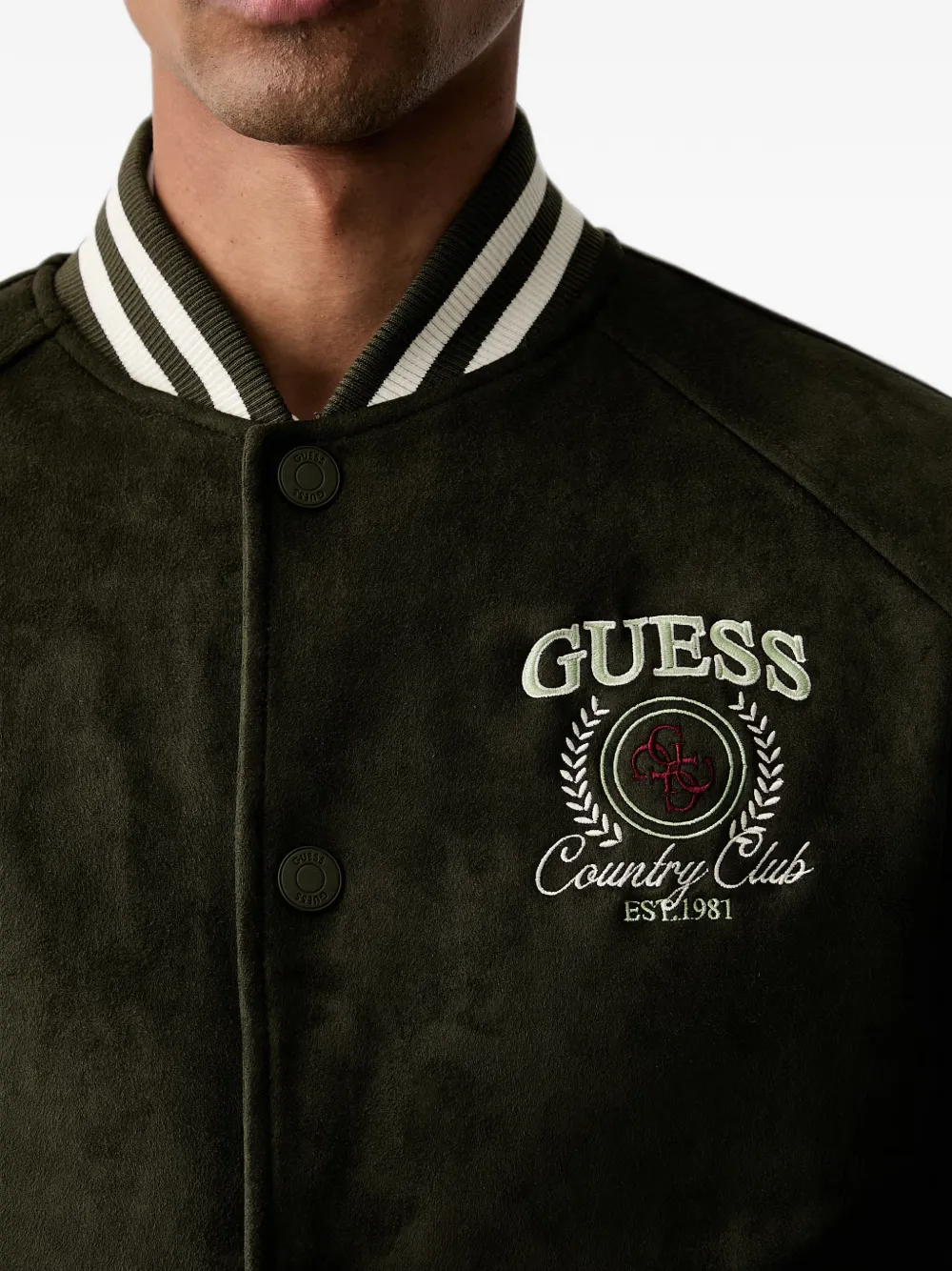 GUESS USA Bomberjack met geborduurd logo Groen