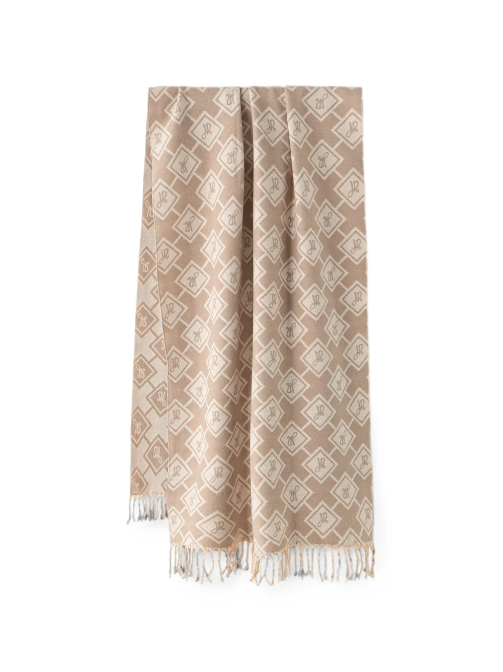 Joseph Ribkoff logo-monogram fringed scarf - Nude