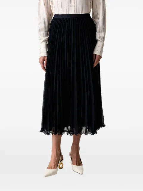 Joop! logo-waistband pleated midi skirt