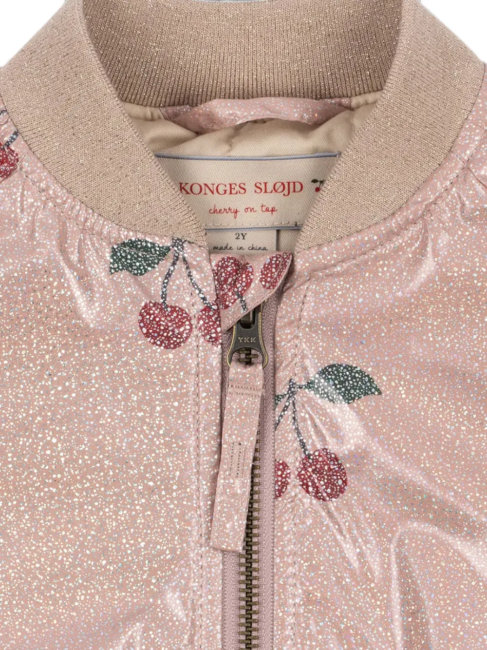 Konges Sløjd Juno bomberjack met kersenprint en glitters Roze