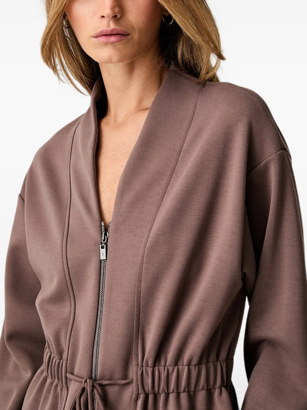 Joseph Ribkoff Mini-jurk met trekkoordtaille en rits Bruin