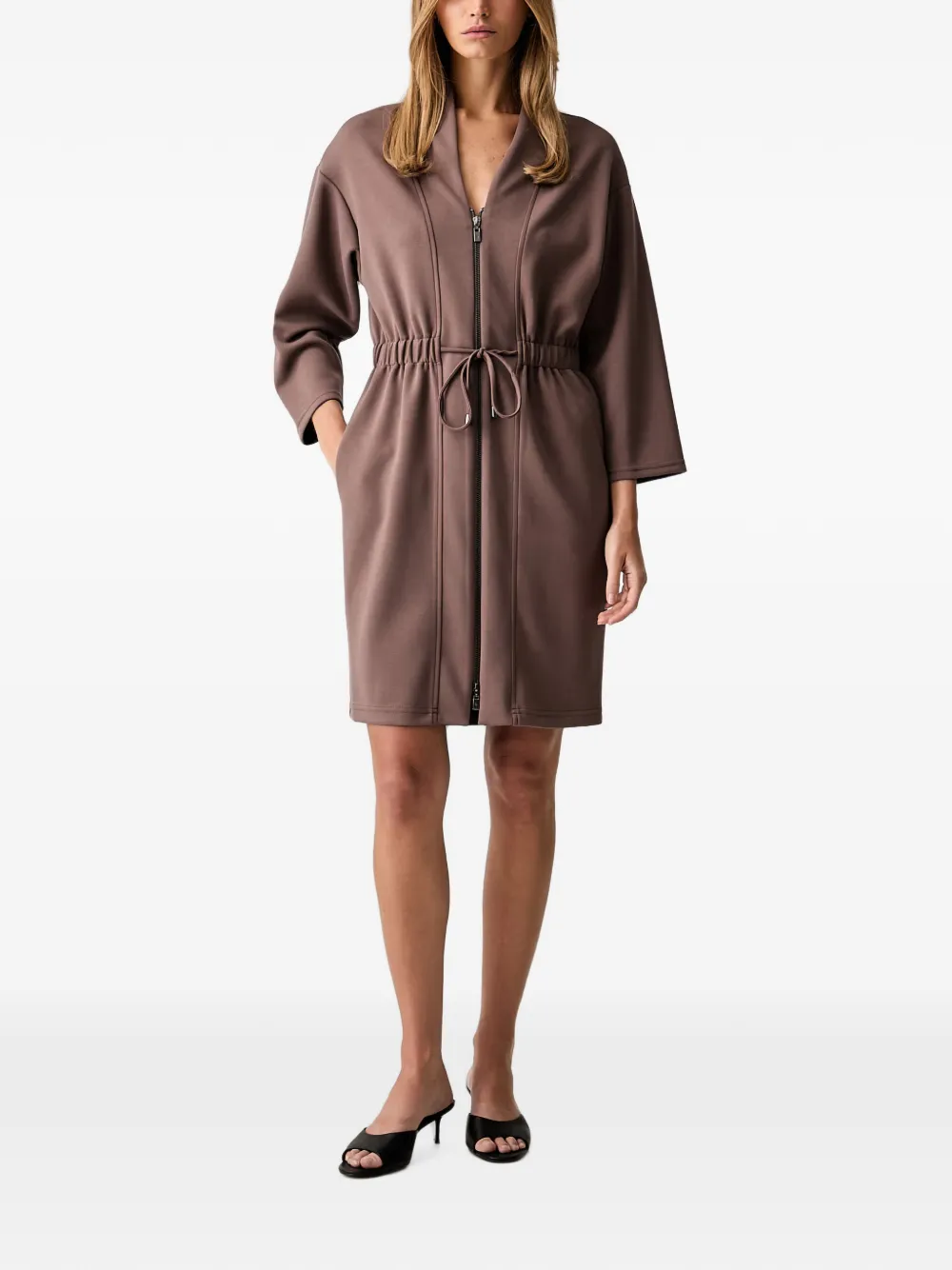 Joseph Ribkoff drawstring-waist zip-up mini dress