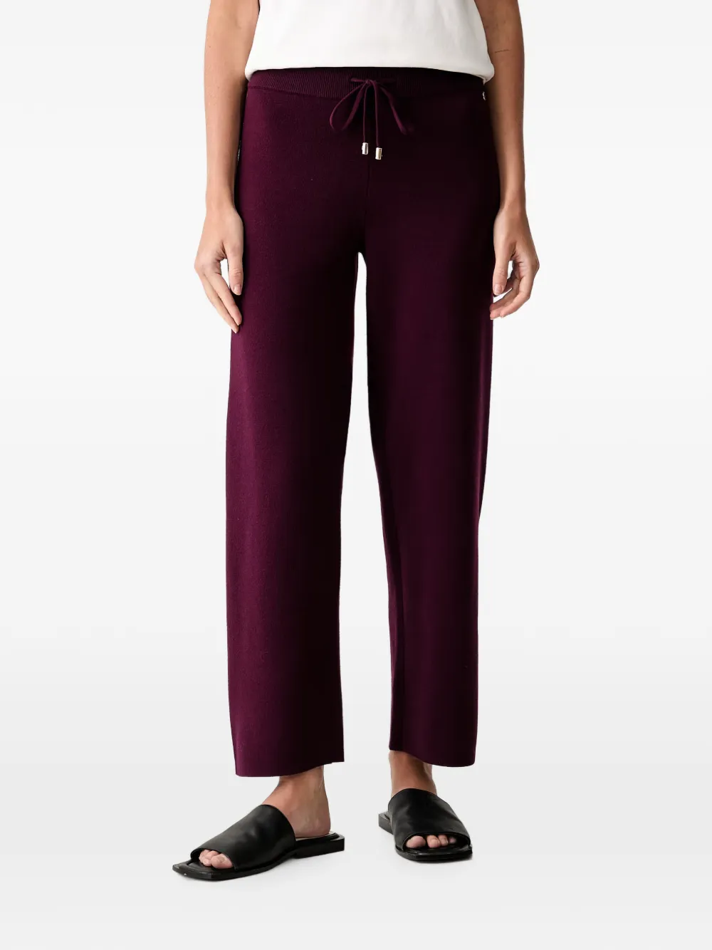 Joseph Ribkoff drawstring fine-knit straight trousers - Viola