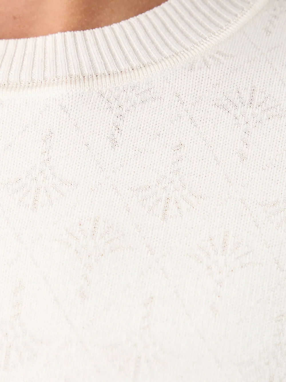 Joop! T-shirt met cropped mouwen en jacquard Wit