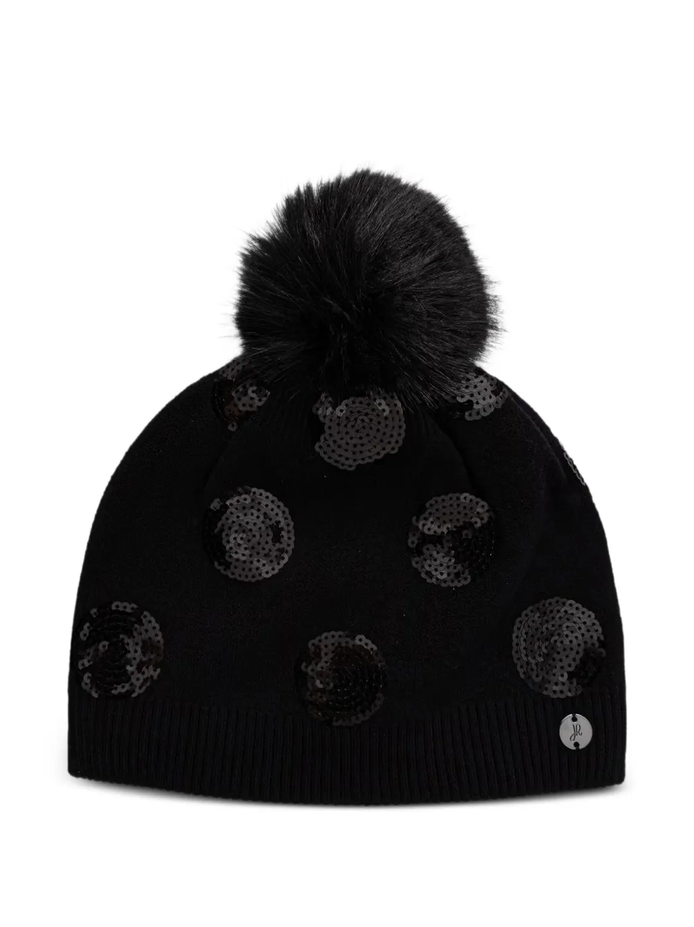 Joseph Ribkoff sequin-embellished pom-pom beanie hat - Nero