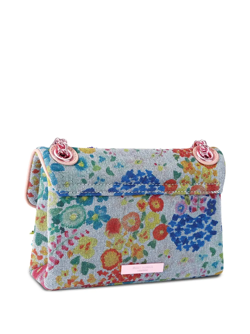 Kurt Geiger London Schoudertas verfraaid met kralen en bloemenprint Blauw