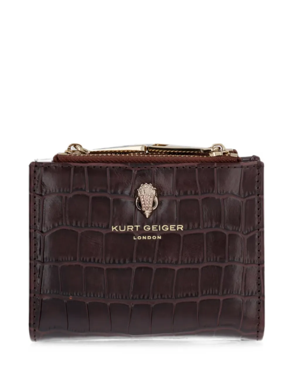 Kurt Geiger London croc-effect Eagle wallet - Braun