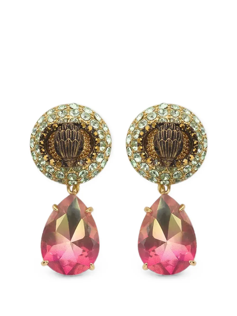 Kurt Geiger London Eagle-head crystal-embellished earrings - Gold