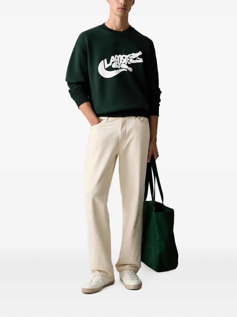 Lacoste logo-print sweatshirt Groen