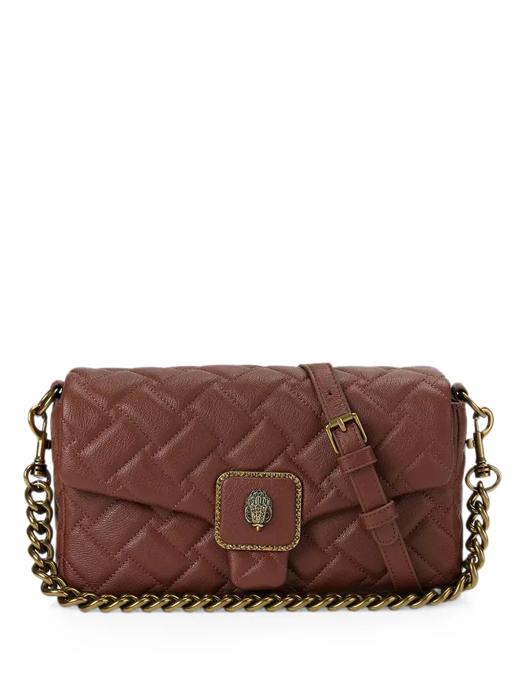 Kurt Geiger London Pimplico quilted eagle-plaque shoulder bag - Marrone
