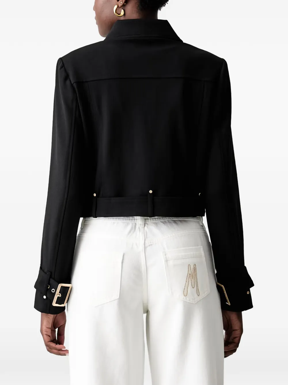 GUESS USA Cropped jack met gespdetail Zwart