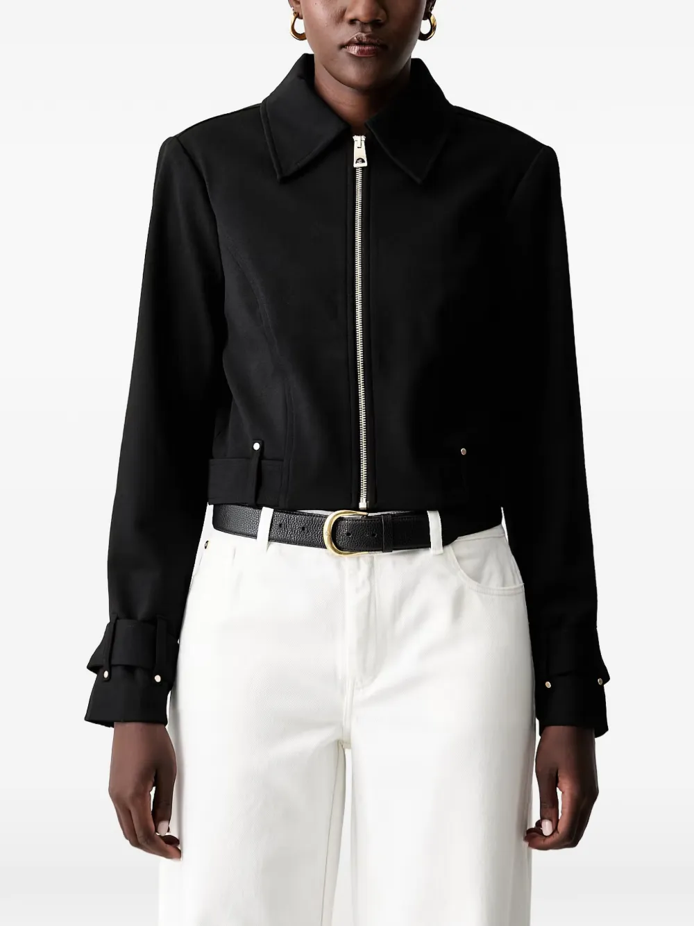 GUESS USA buckle-detail cropped jacket - Nero
