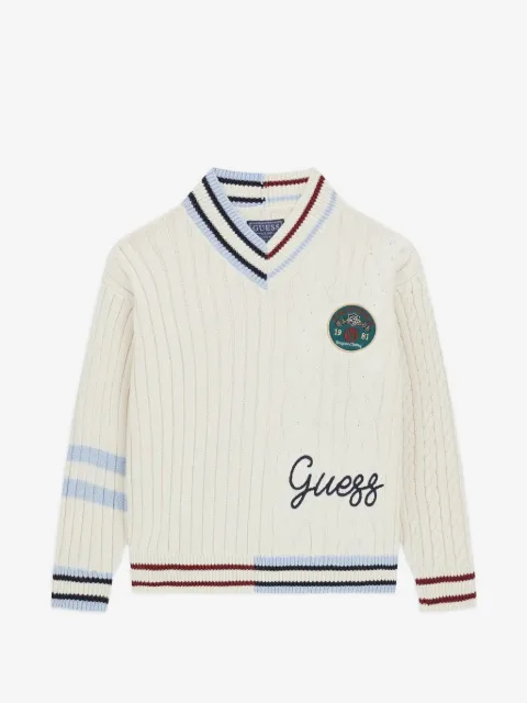 guess kids jersey de punto de ochos con ribete de canalé