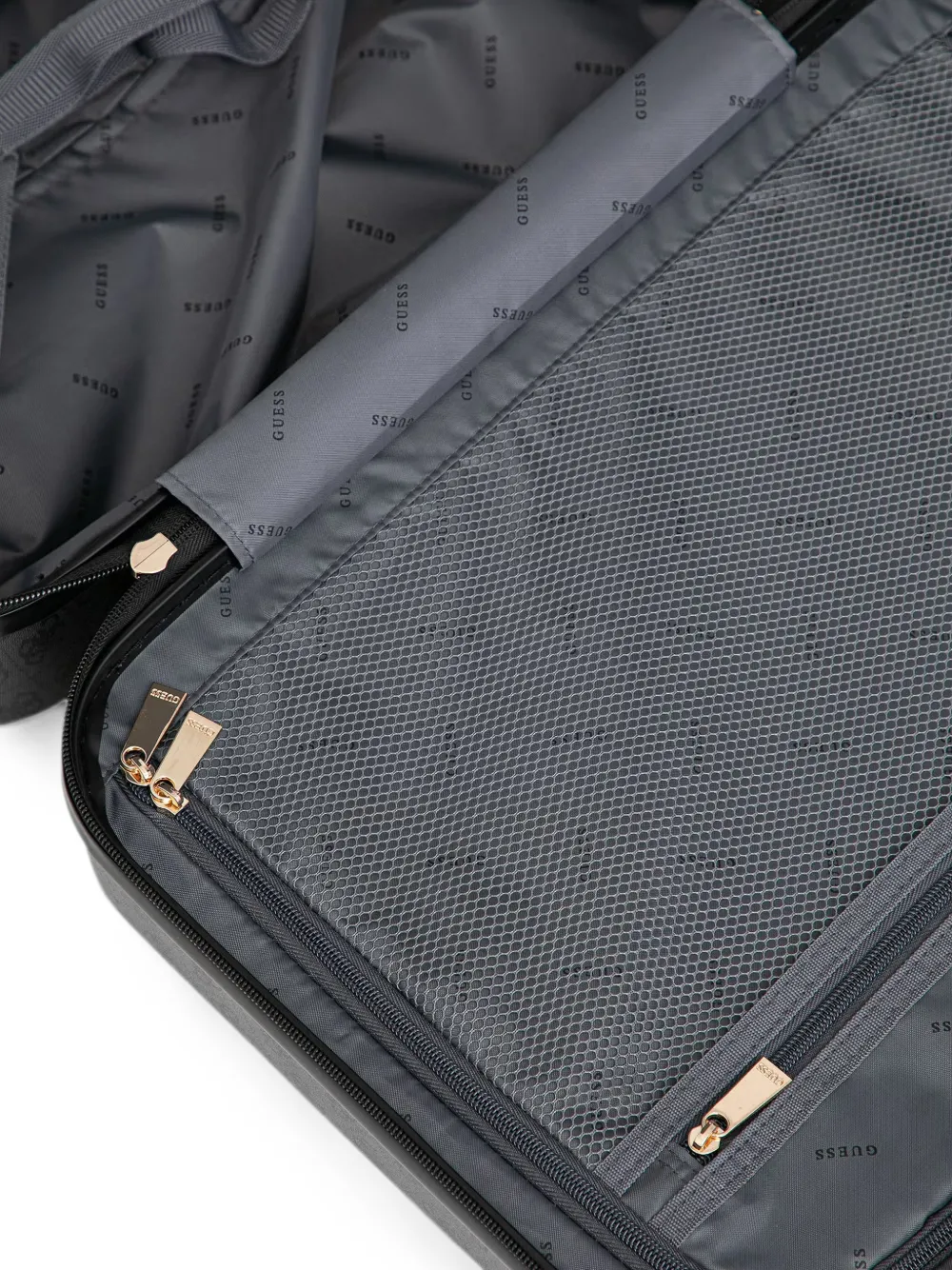 GUESS USA Koffer met monogramprint en logoplakkaat Zwart
