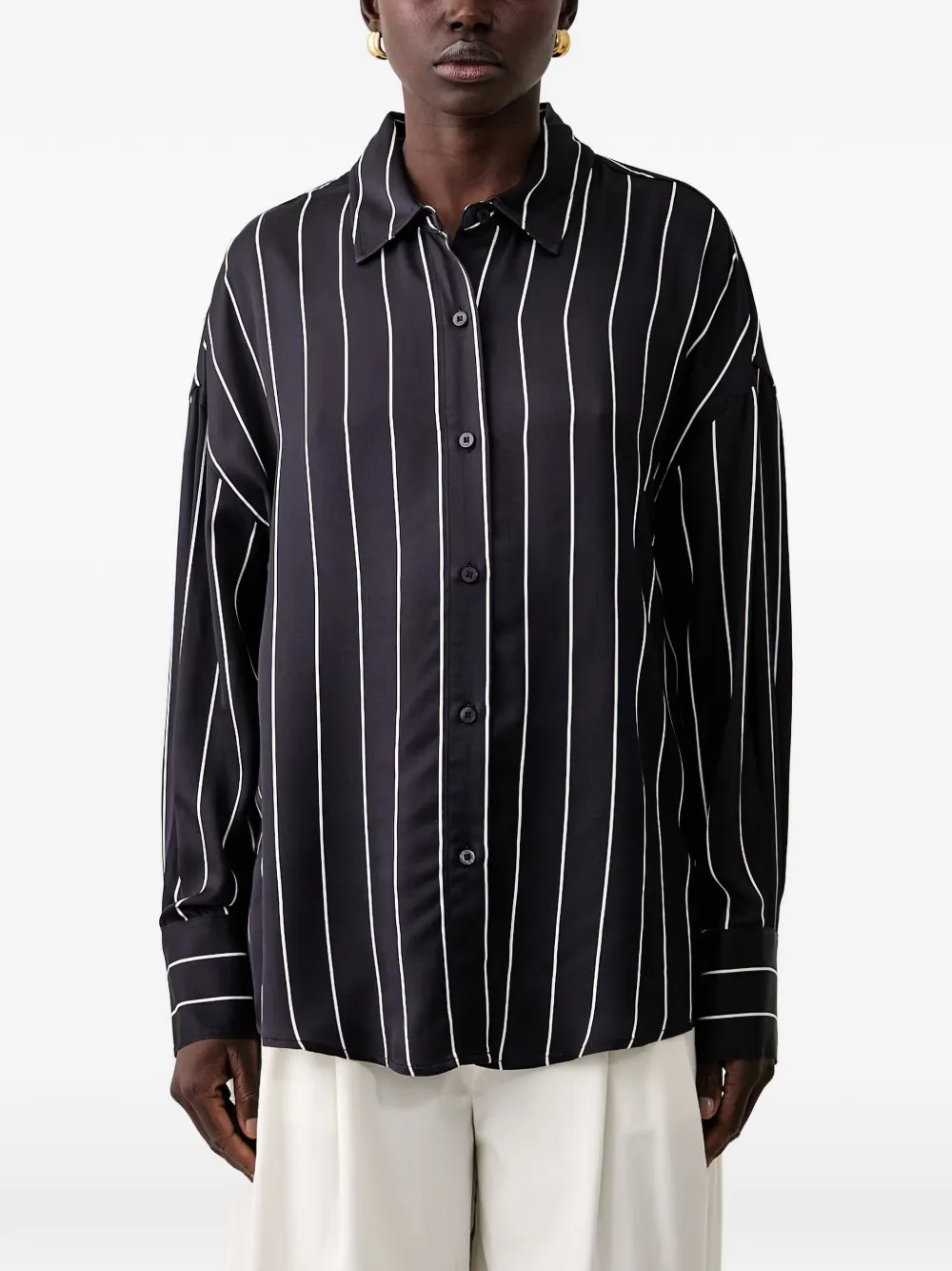 GUESS USA vertical-stripe shirt - Schwarz