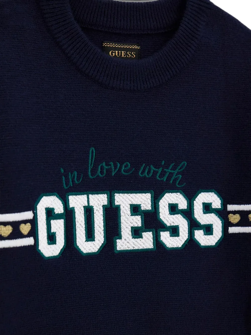 guess kids Geplooide rok en trui met logopatch Blauw
