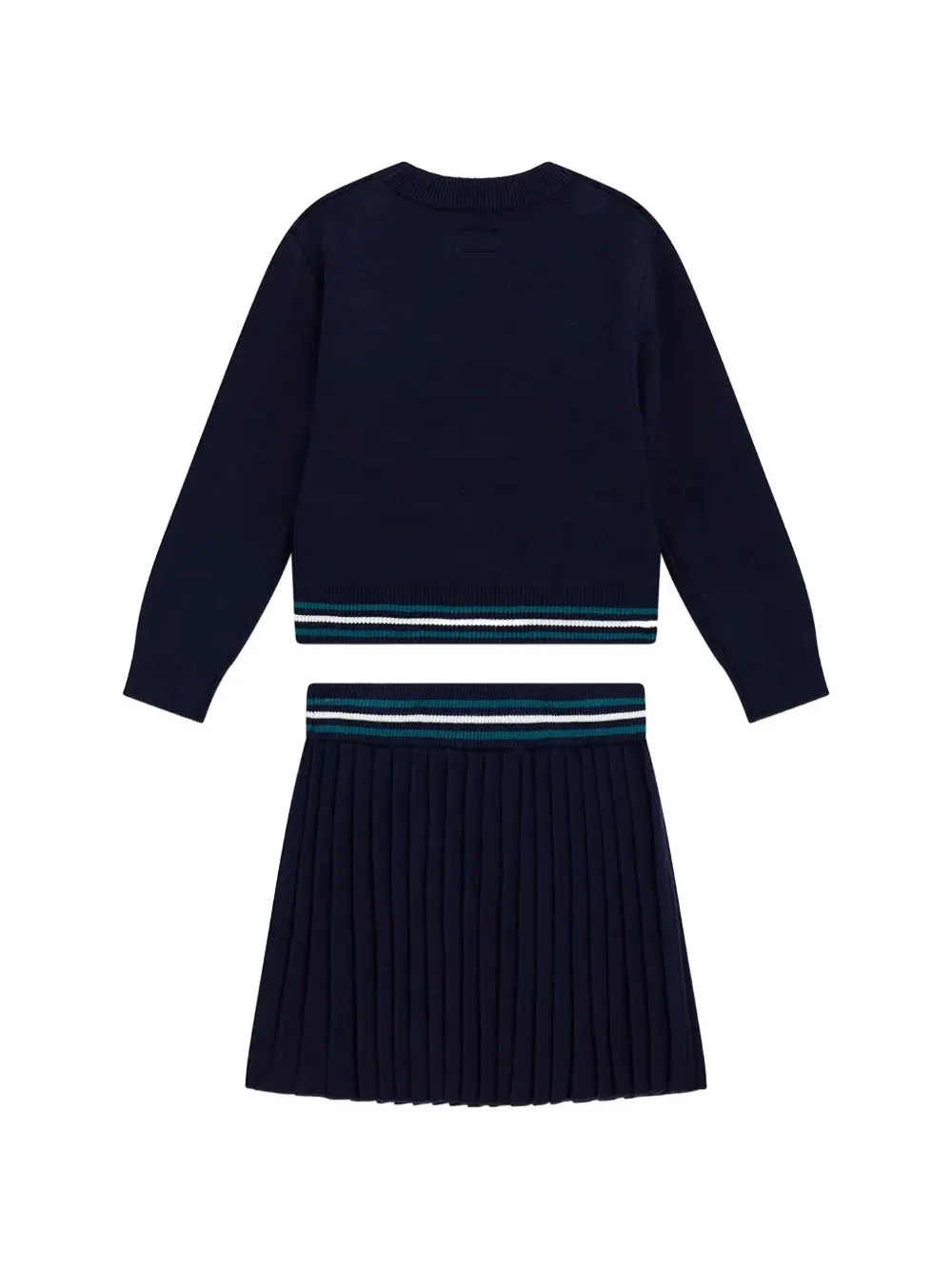 guess kids Geplooide rok en trui met logopatch Blauw