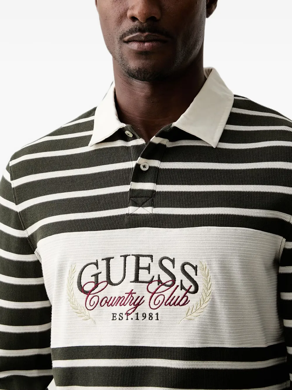 GUESS USA Gestreept poloshirt Groen