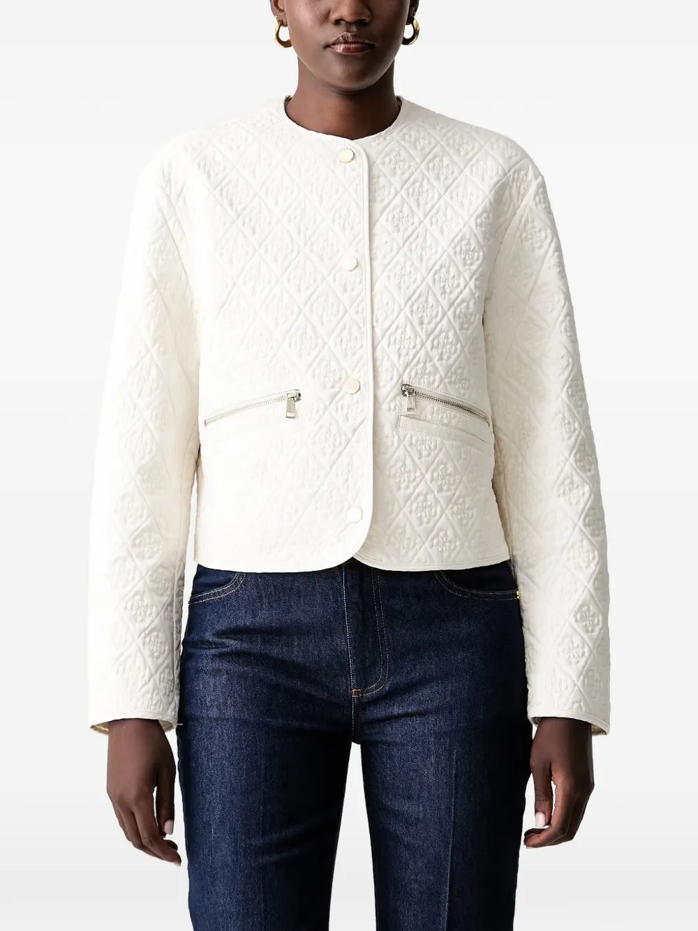 GUESS USA logo quilted jacket - Toni neutri
