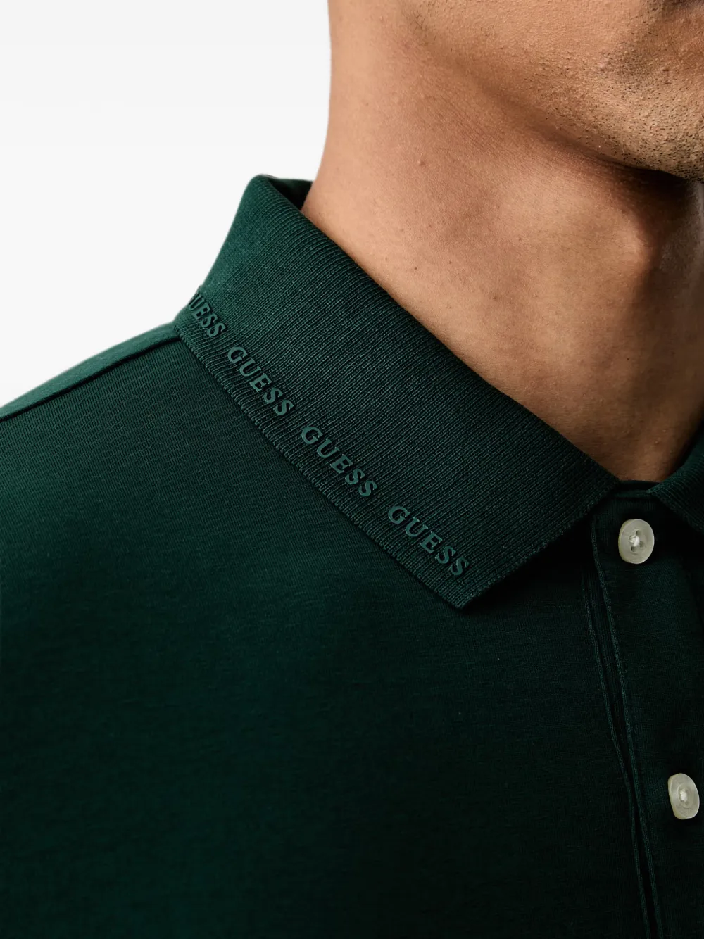 GUESS USA Poloshirt met logo-patch Groen