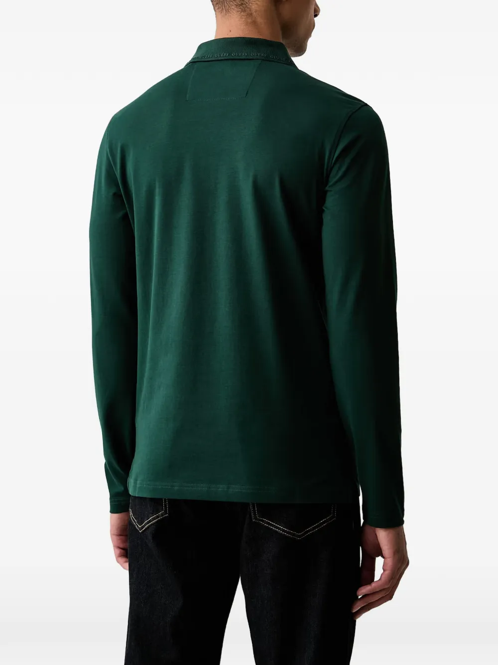 GUESS USA Poloshirt met logo-patch Groen