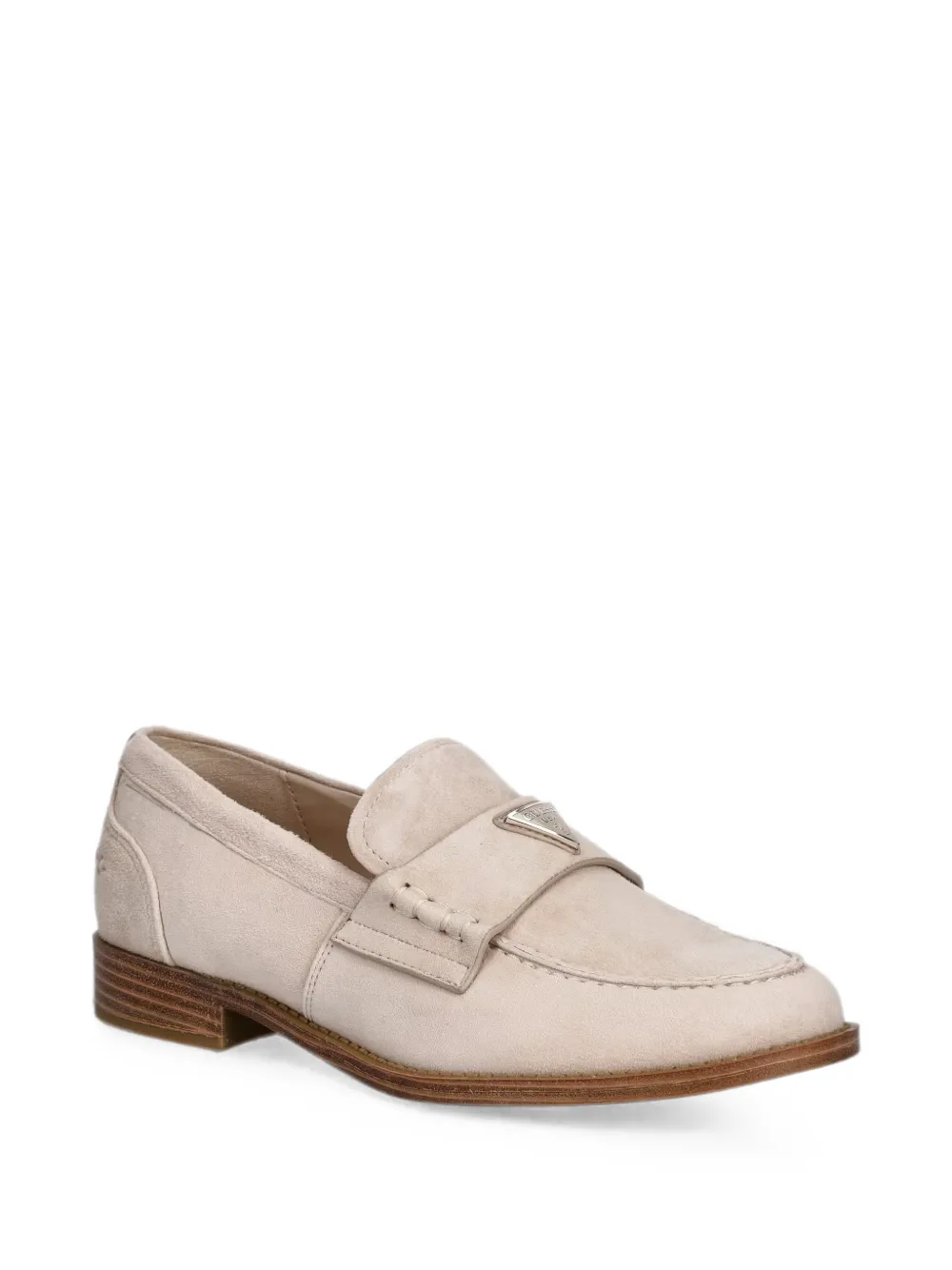 GUESS USA logo-plaque suede loafers Beige