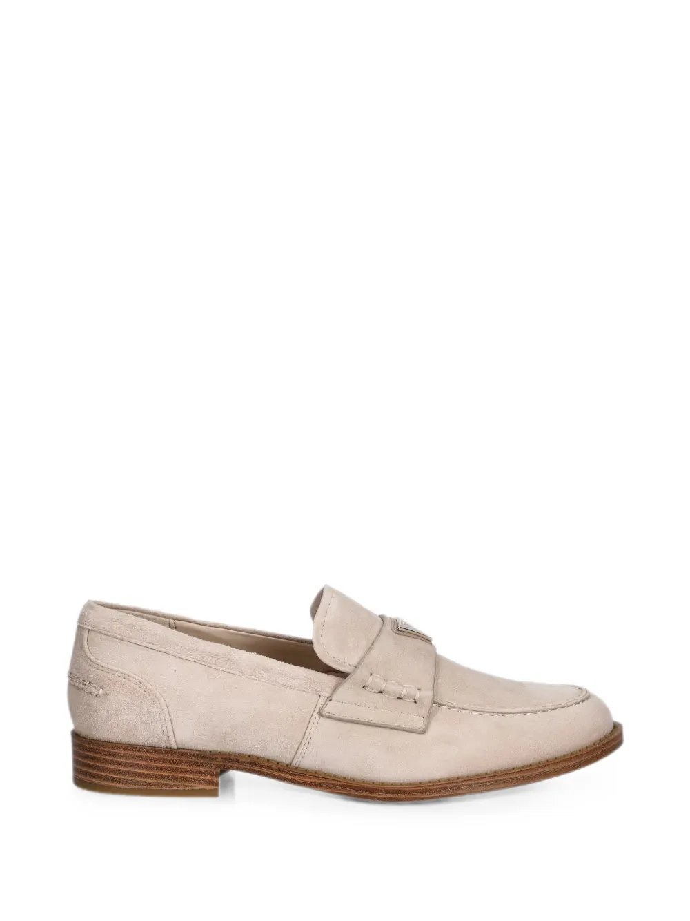 GUESS USA logo-plaque suede loafers Beige
