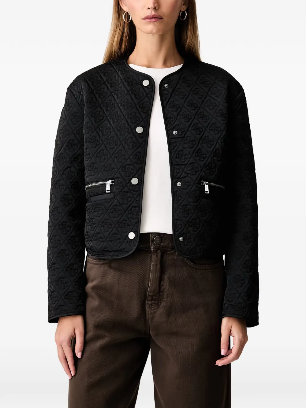 GUESS USA logo quilted jacket - Nero
