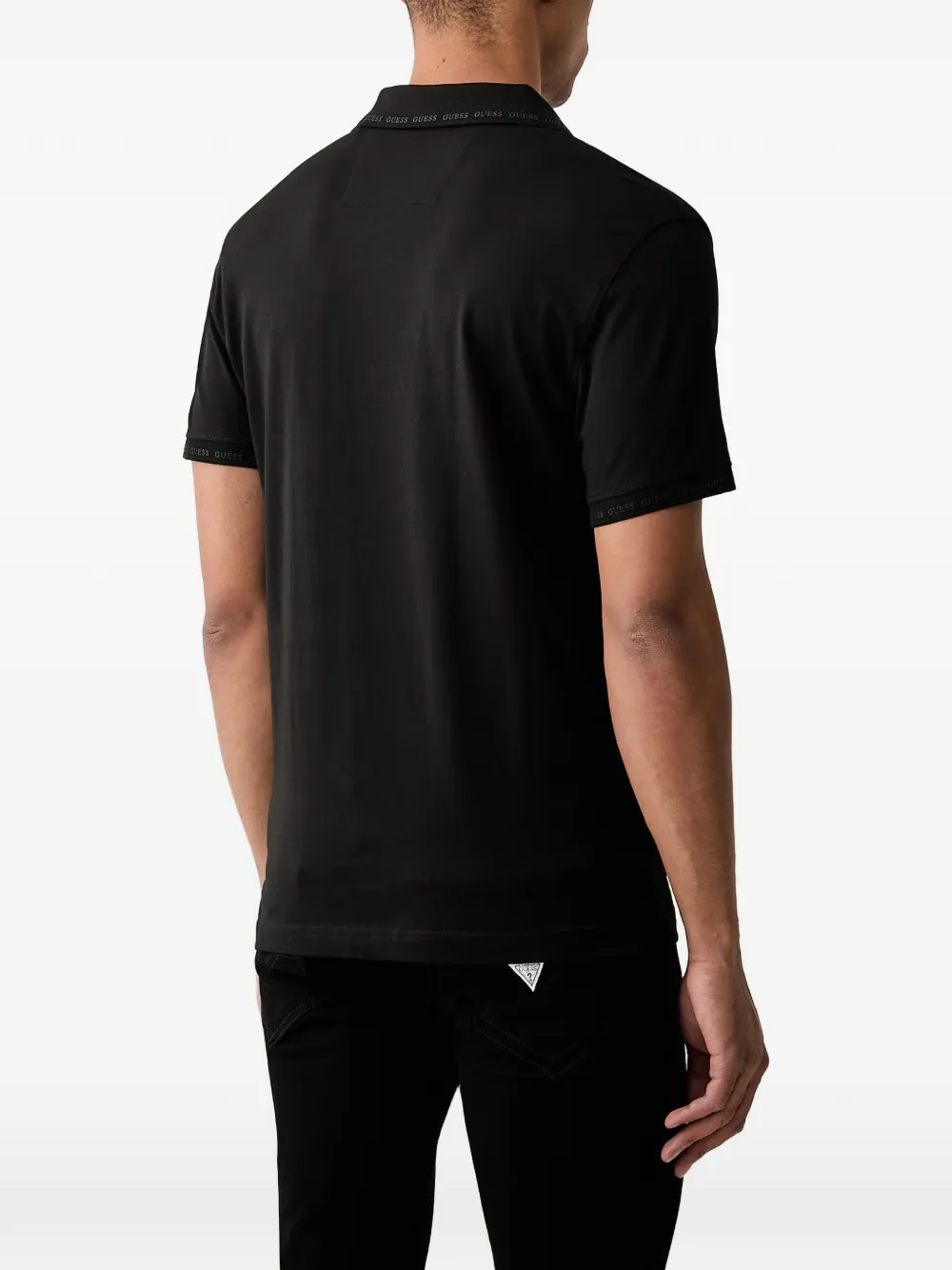 GUESS USA Poloshirt met logoprint Zwart