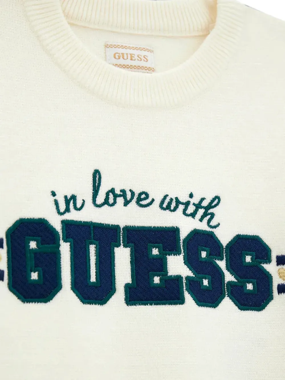 guess kids Trui en plooirok met geborduurd logo Beige