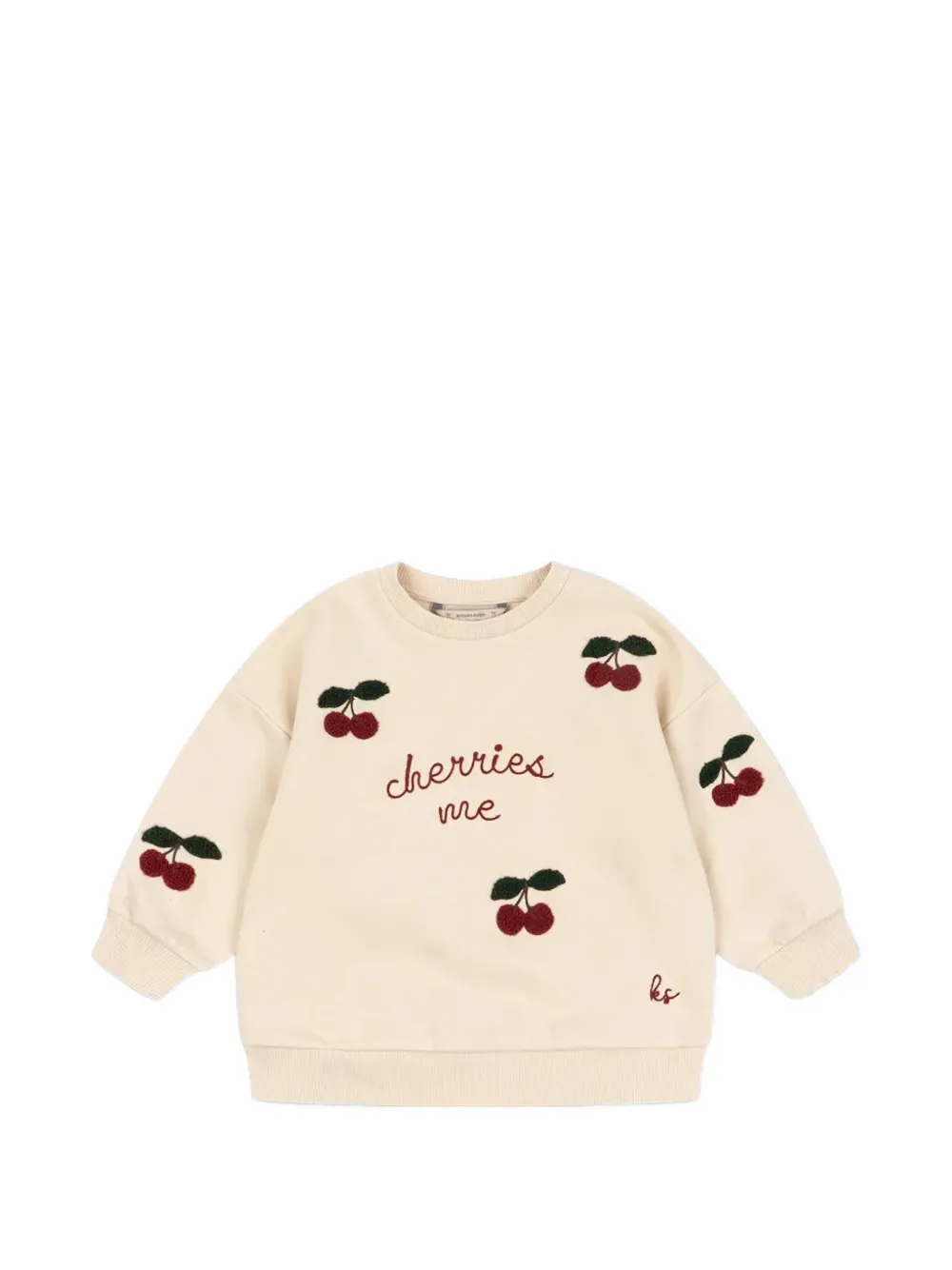 Konges Sløjd Lou cherry-embroidered sweatshirt - Nude
