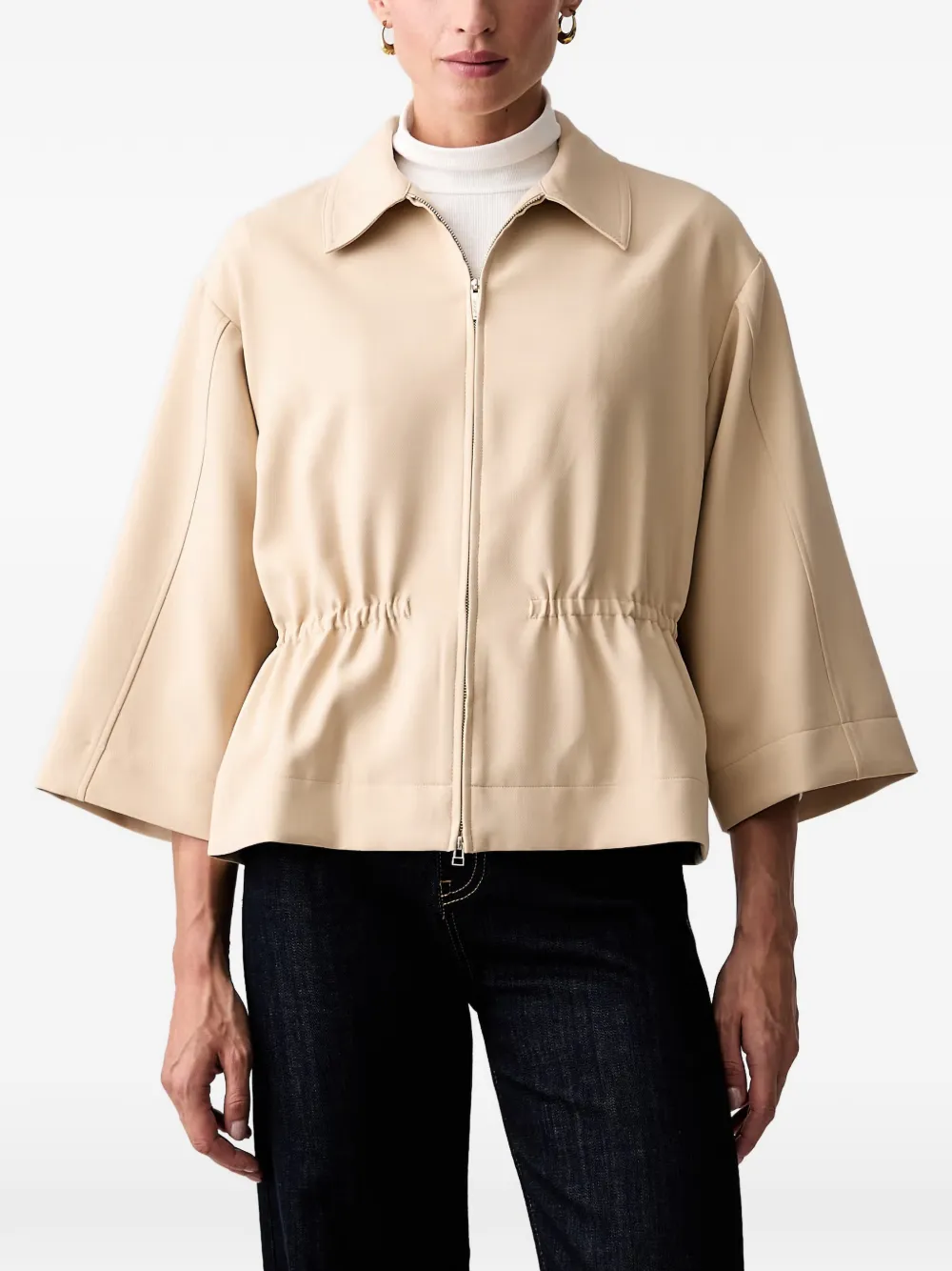 Joop! drawstring-waist cropped jacket - Toni neutri