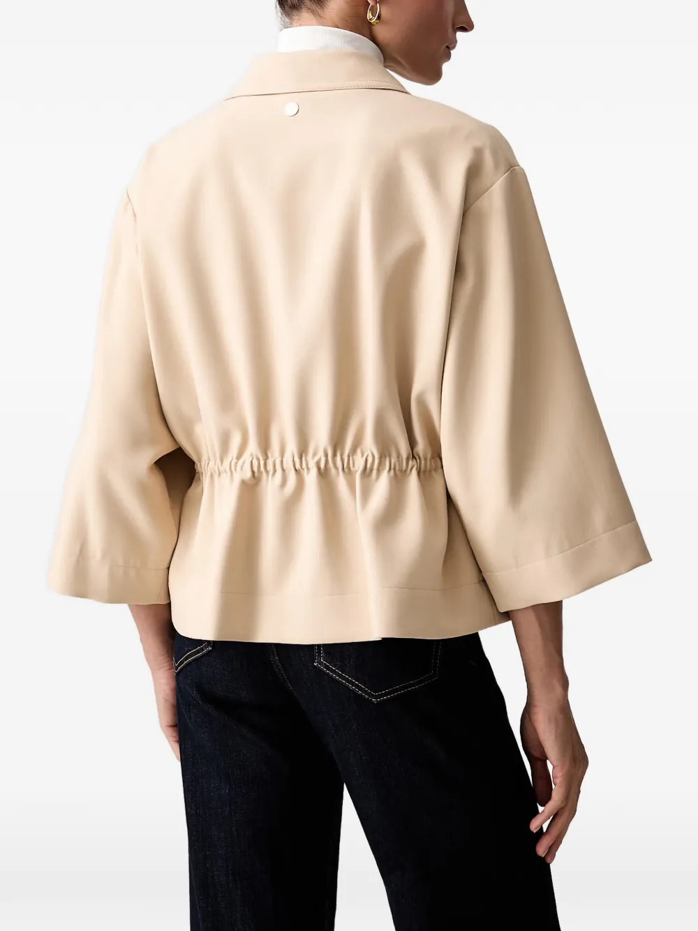 Joop! Cropped jack met trekkoordtaille Beige
