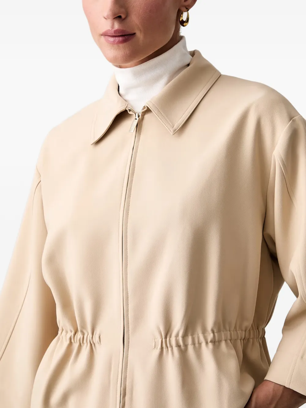 Joop! Cropped jack met trekkoordtaille Beige