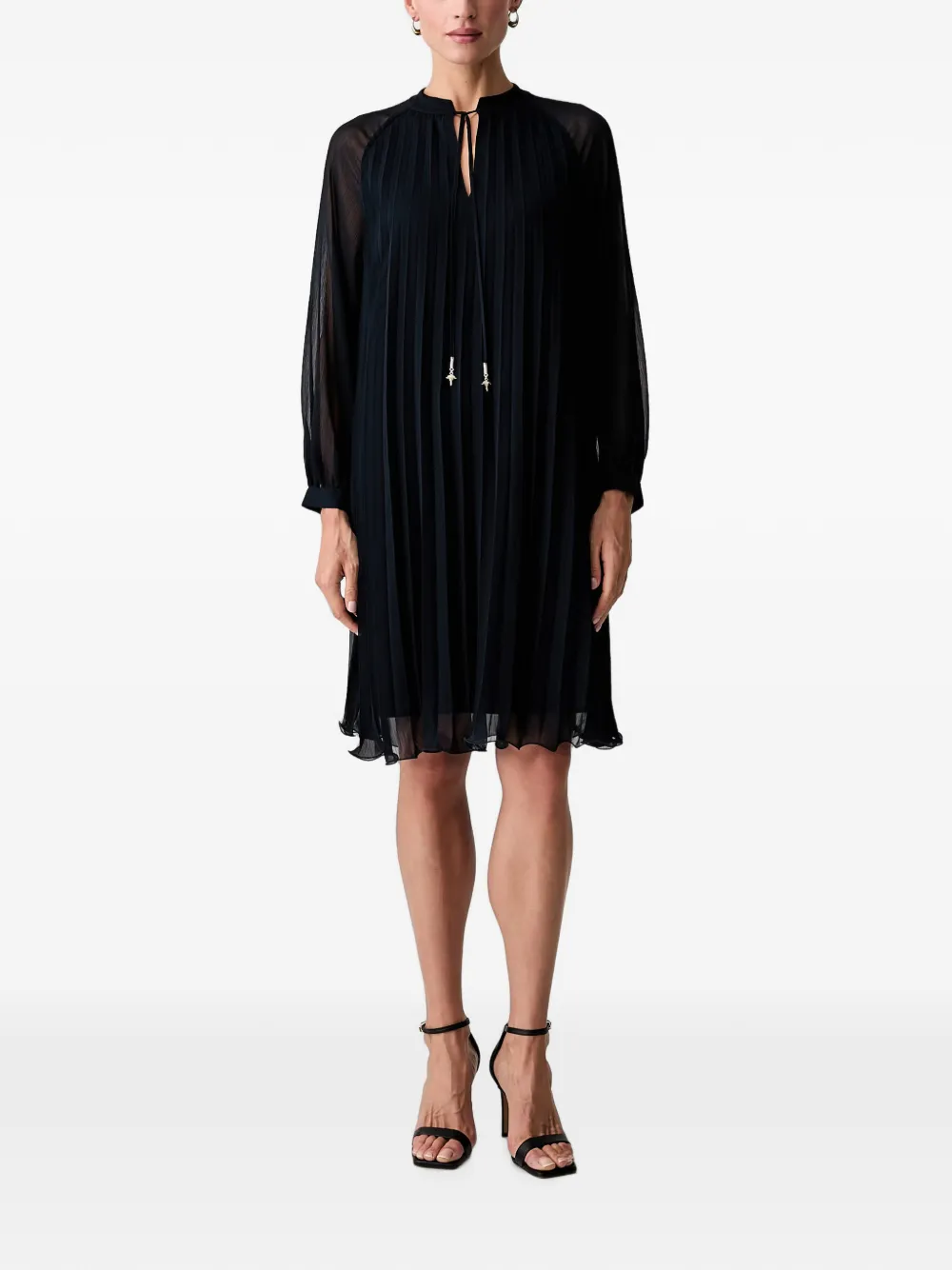 Joop! pleated long-sleeve midi dress - Blu