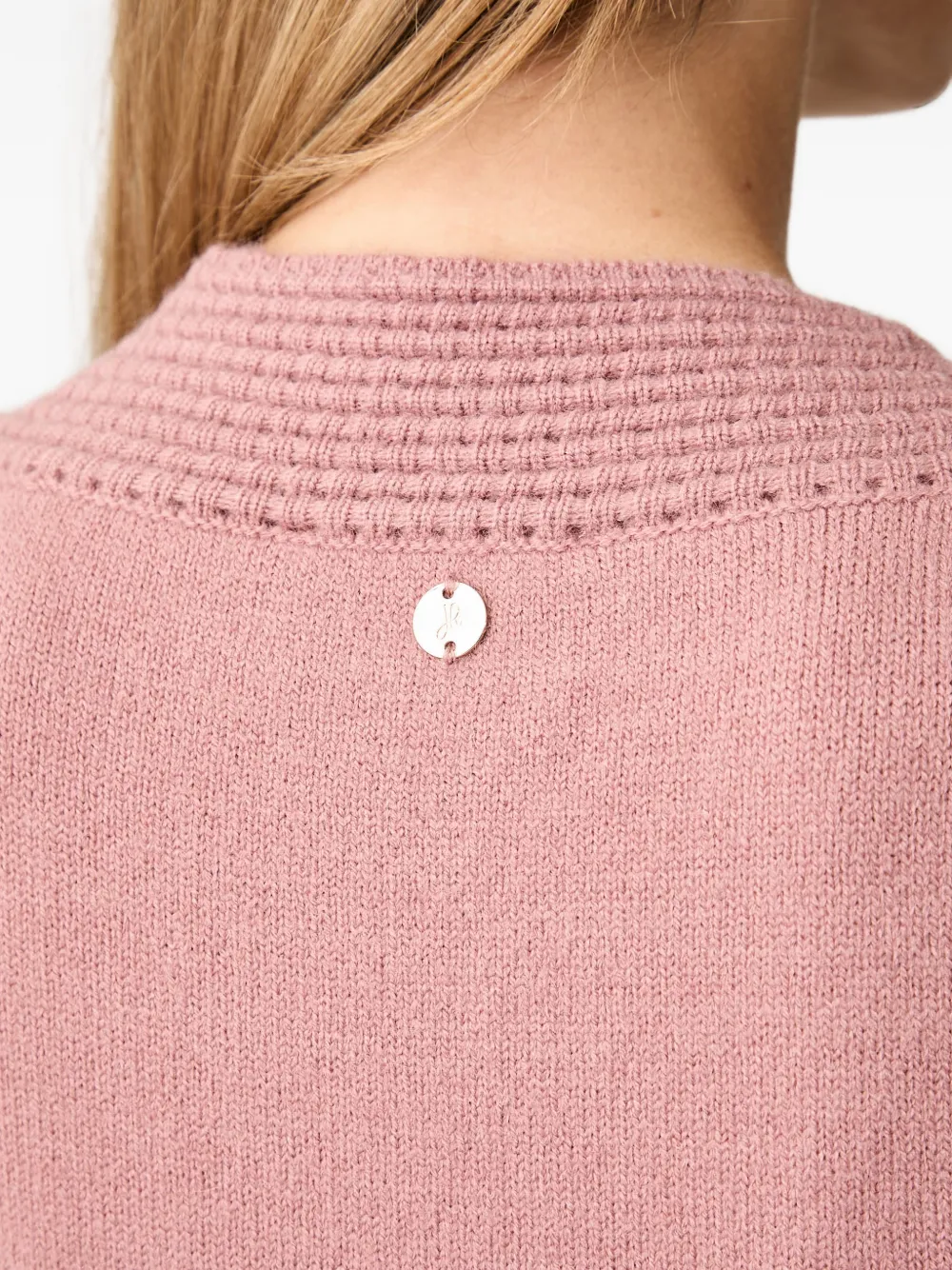 Joseph Ribkoff Ribgebreid vest met V-hals Roze