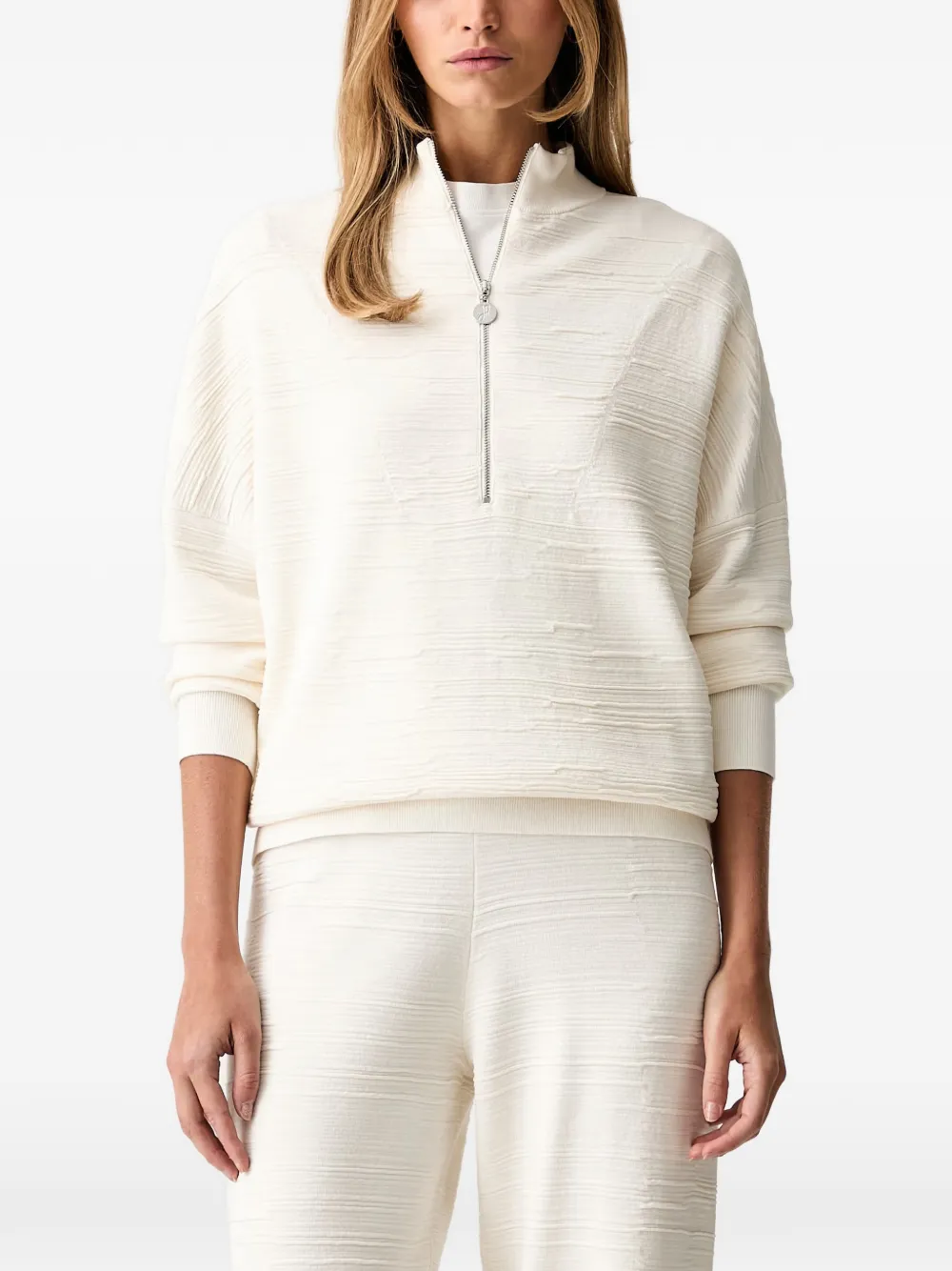 Joseph Ribkoff textured quarter-zip sweatshirt - Weiß